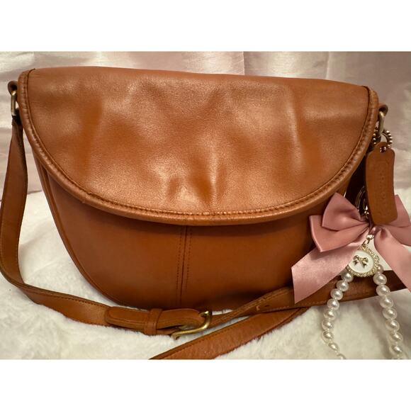 Vintage 1998 Coach 6834 British Tan Small Saddle Bag Crossbody – Restored - Picture 12 of 16